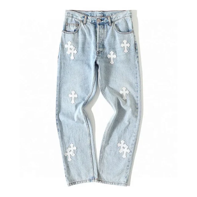 Chrome Hearts × Levi’s White Cross Patch Jeans White  