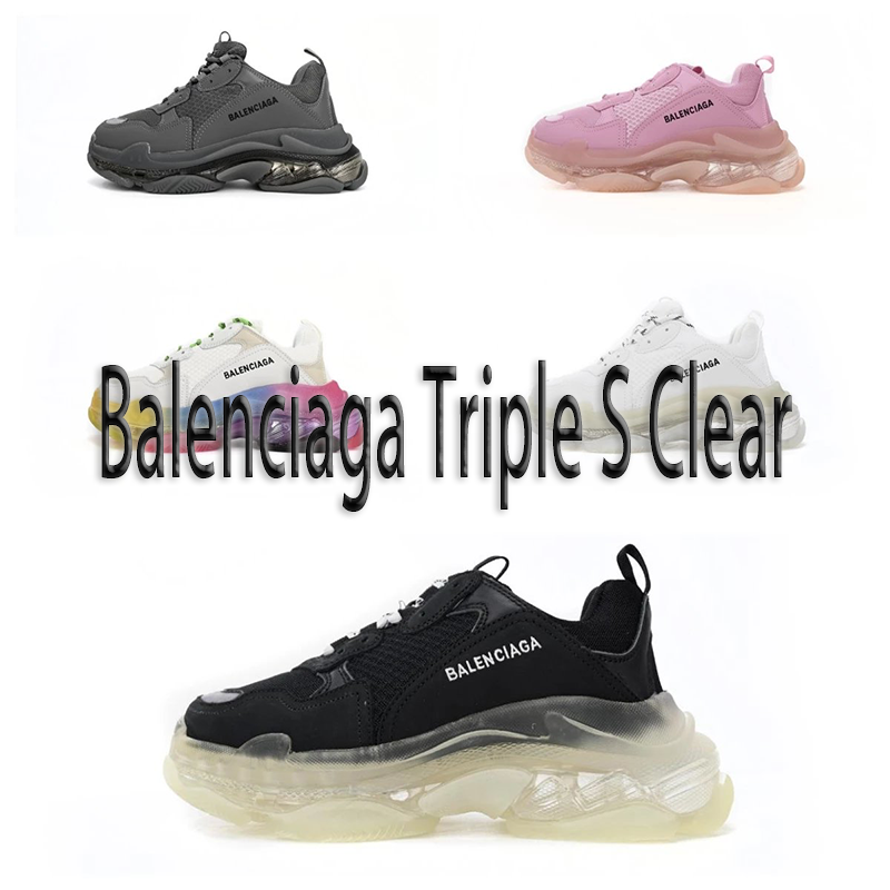 Balenciaga Triple S Clear Sole Black Ivory   